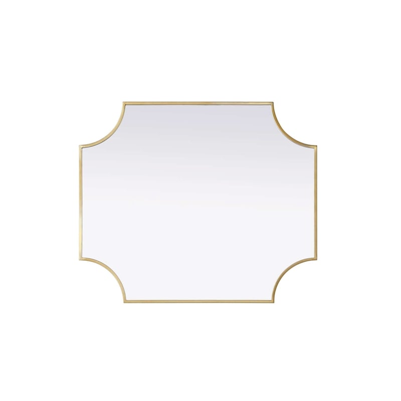 Elegant Kitchen and Bath Notched Metal Mirror 27X32
