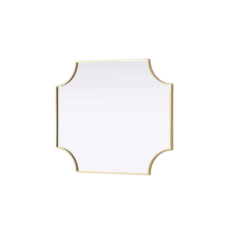 Elegant Kitchen and Bath Notched Metal Mirror 27X32