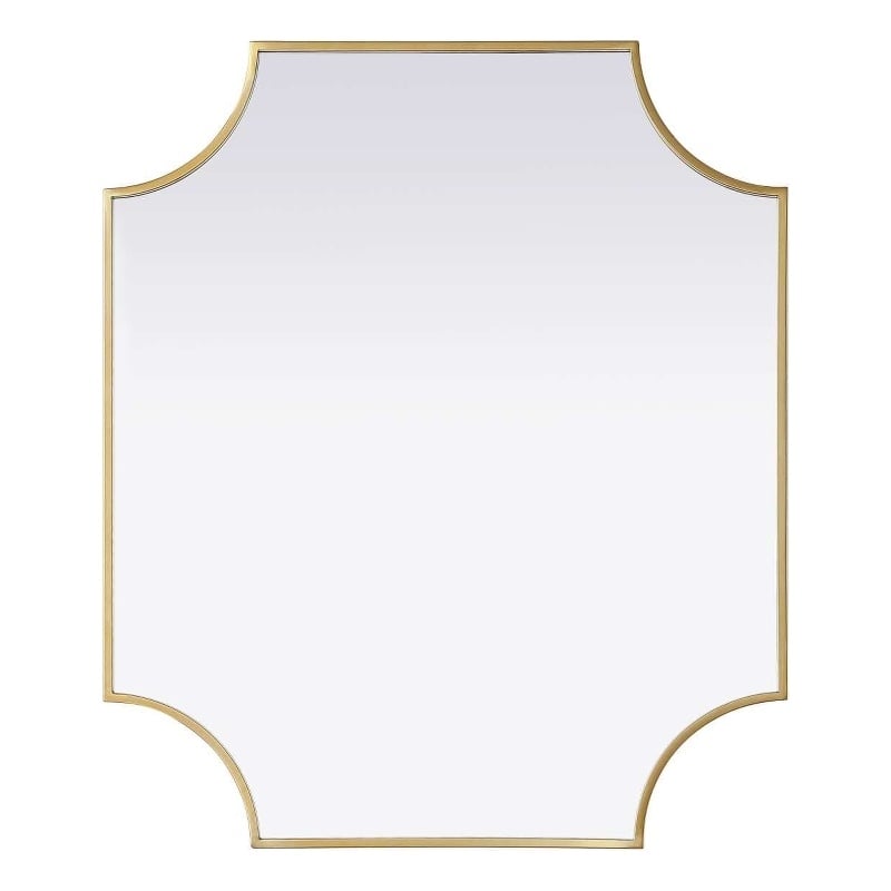 Elegant Kitchen and Bath Notched Metal Mirror 27X32