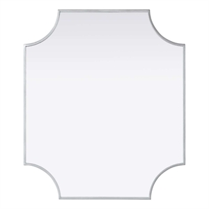 Elegant Kitchen and Bath Notched Metal Mirror 27X32&quot in Silver