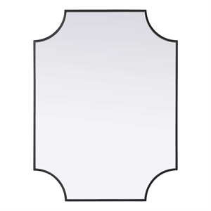 Elegant Kitchen and Bath Notched Metal Mirror 27X36&quot in Black