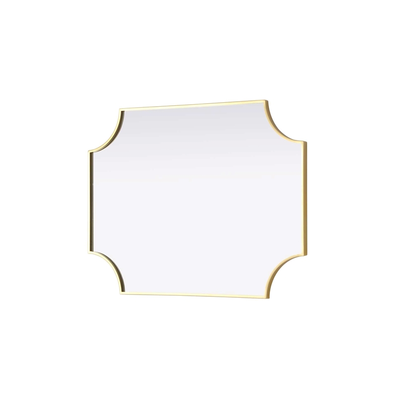 Elegant Kitchen and Bath Notched Metal Mirror 27X36