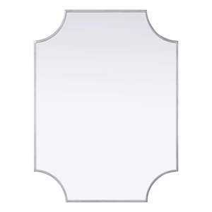 Elegant Kitchen and Bath Notched Metal Mirror 27X36&quot in Silver
