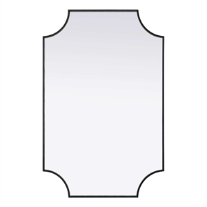 Elegant Kitchen and Bath Notched Metal Mirror 27X42&quot in Black
