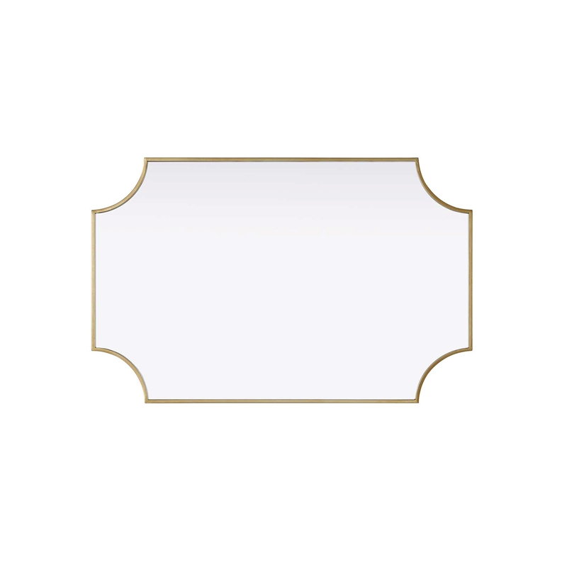 Elegant Kitchen and Bath Notched Metal Mirror 27X42