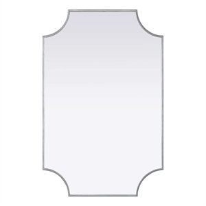Elegant Kitchen and Bath Notched Metal Mirror 27X42&quot in Silver