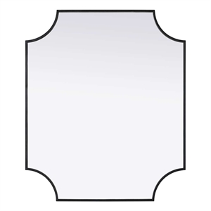Elegant Kitchen and Bath Notched Metal Mirror 30X36&quot in Black