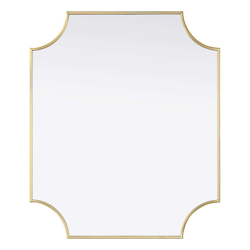 Elegant Kitchen and Bath Notched Metal Mirror 30X36