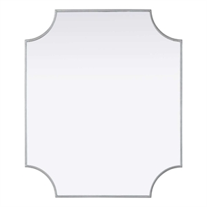 Elegant Kitchen and Bath Notched Metal Mirror 30X36&quot in Silver