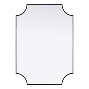 Elegant Kitchen and Bath Notched Metal Mirror 30X42&quot in Black