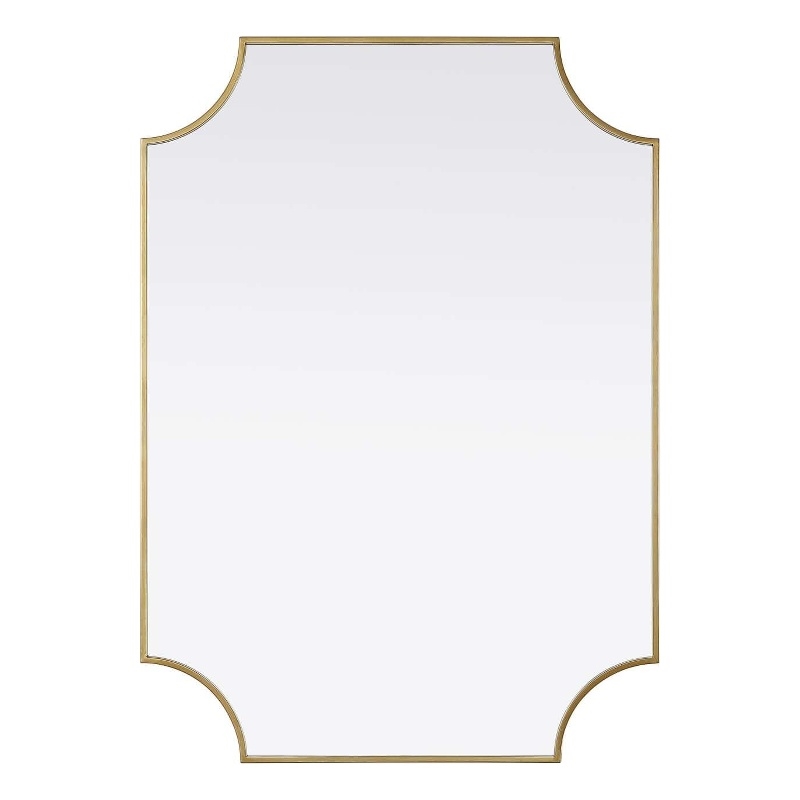 Elegant Kitchen and Bath Notched Metal Mirror 30X42