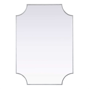 Elegant Kitchen and Bath Notched Metal Mirror 30X42&quot in Silver