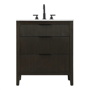 Elegant Kitchen and Bath 30&quot Single Bathroom Vanity in Chocolate Oak