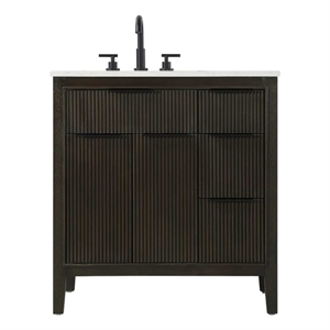 Elegant Kitchen and Bath 32&quot Single Bathroom Vanity in Chocolate Oak