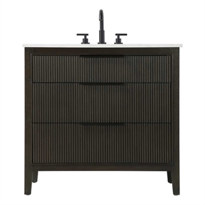 Elegant Kitchen and Bath 36&quot Single Bathroom Vanity in Chocolate Oak