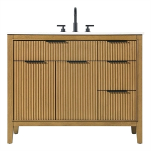 Elegant Kitchen and Bath 42&quot Single Bathroom Vanity in Honey Teak