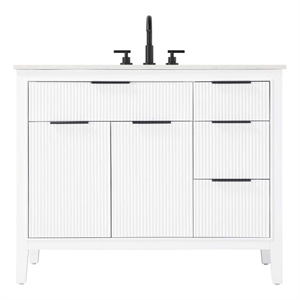 Elegant Kitchen and Bath 42&quot Single Bathroom Vanity in White