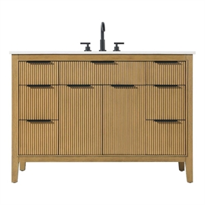 Elegant Kitchen and Bath 48&quot Single Bathroom Vanity in Honey Teak
