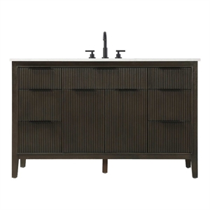 Elegant Kitchen and Bath 54&quot Single Bathroom Vanity in Chocolate Oak