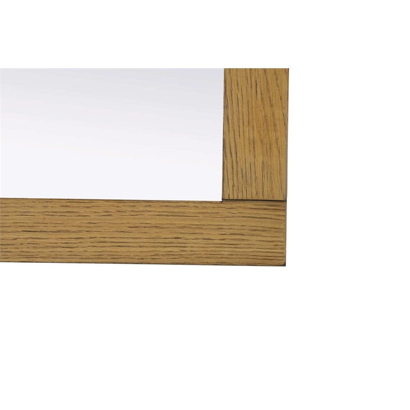 Elegant Kitchen and Bath Noah Rectangle Wood Mirror 27 X 36 in Honey Teak