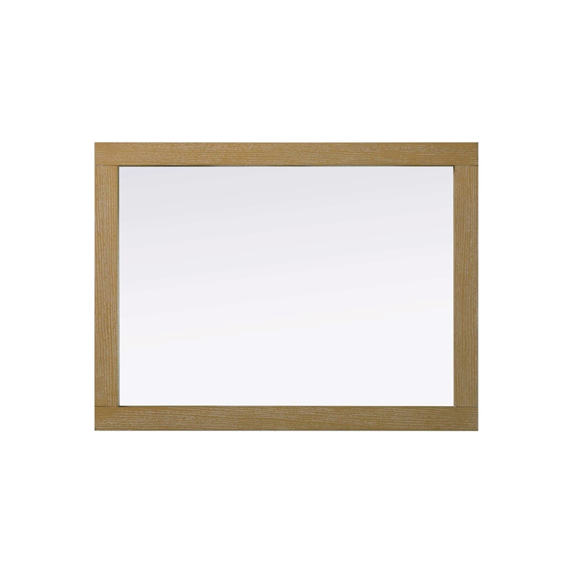 Elegant Kitchen and Bath Noah Rectangle Wood Mirror 27 X 36 in Linen Oak