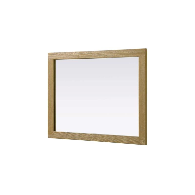 Elegant Kitchen and Bath Noah Rectangle Wood Mirror 27 X 36 in Linen Oak