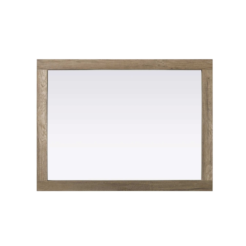 Elegant Kitchen and Bath Noah Rectangle Wood Mirror 27 X 36 in Natural Oak