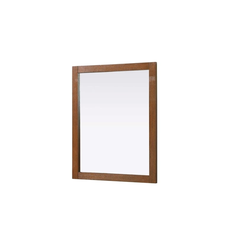 Elegant Kitchen and Bath Noah Rectangle Wood Mirror 30 X 36 in Brandy Walnut