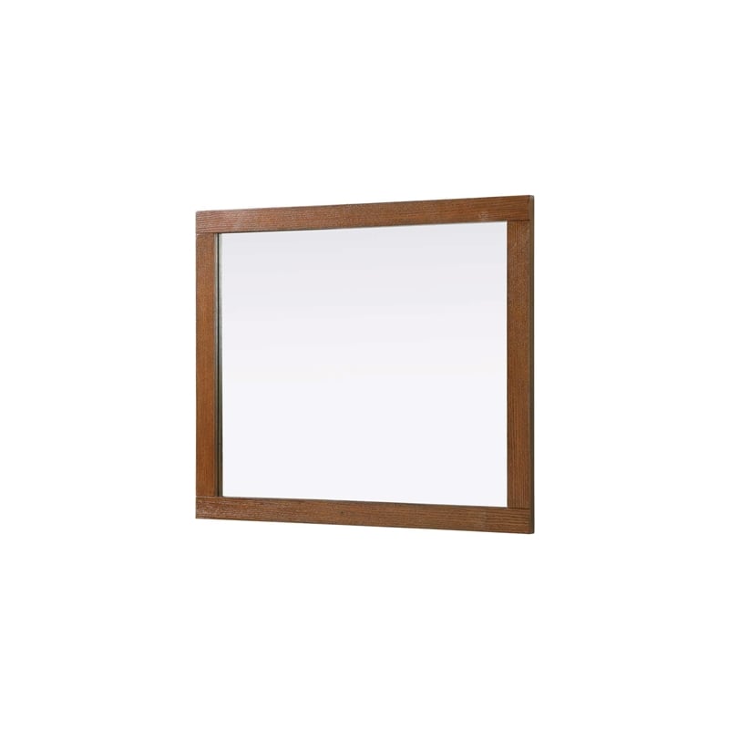 Elegant Kitchen and Bath Noah Rectangle Wood Mirror 30 X 36 in Brandy Walnut