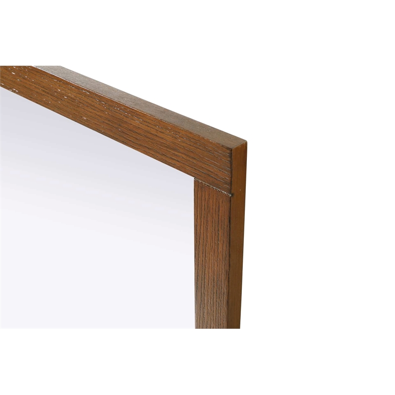 Elegant Kitchen and Bath Noah Rectangle Wood Mirror 30 X 36 in Brandy Walnut