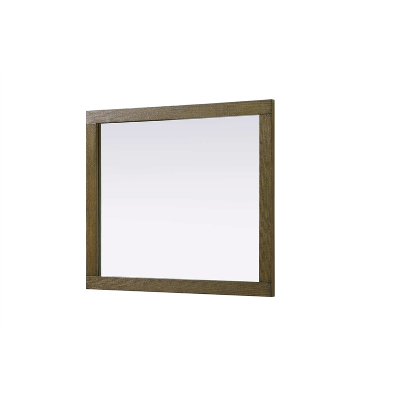 Elegant Kitchen and Bath Noah Rectangle Wood Mirror 30 X 36 in Hazel Oak
