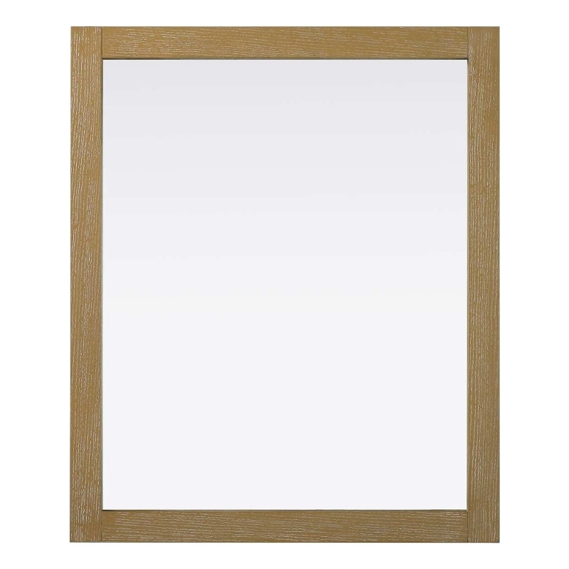 Elegant Kitchen and Bath Noah Rectangle Wood Mirror 30 X 36 in Linen Oak