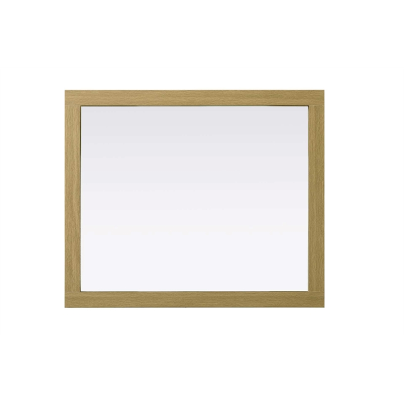 Elegant Kitchen and Bath Noah Rectangle Wood Mirror 30 X 36 in Honey Brown
