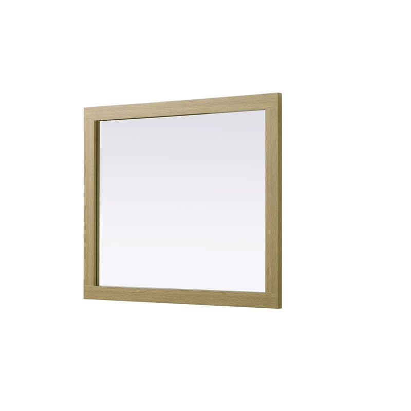 Elegant Kitchen and Bath Noah Rectangle Wood Mirror 30 X 36 in Honey Brown