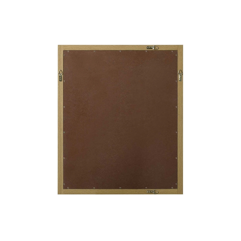 Elegant Kitchen and Bath Noah Rectangle Wood Mirror 30 X 36 in Honey Brown