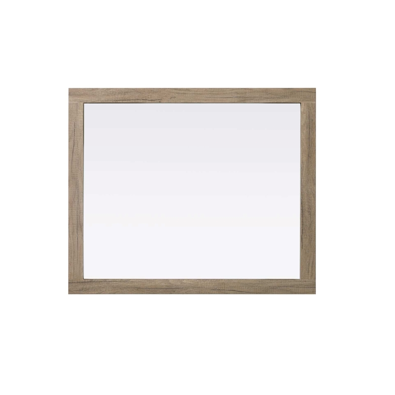 Elegant Kitchen and Bath Noah Rectangle Wood Mirror 30 X 36 in Natural Oak