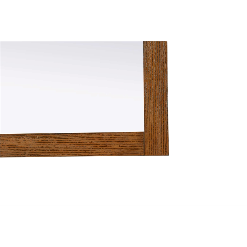 Elegant Kitchen and Bath Noah Square Wood Mirror 36 X 36 in Brandy Walnut