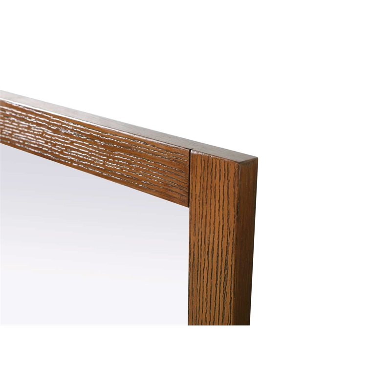 Elegant Kitchen and Bath Noah Square Wood Mirror 36 X 36 in Brandy Walnut