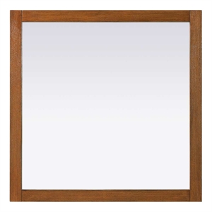 Elegant Kitchen and Bath Noah Square Wood Mirror 36 X 36 in Brandy Walnut