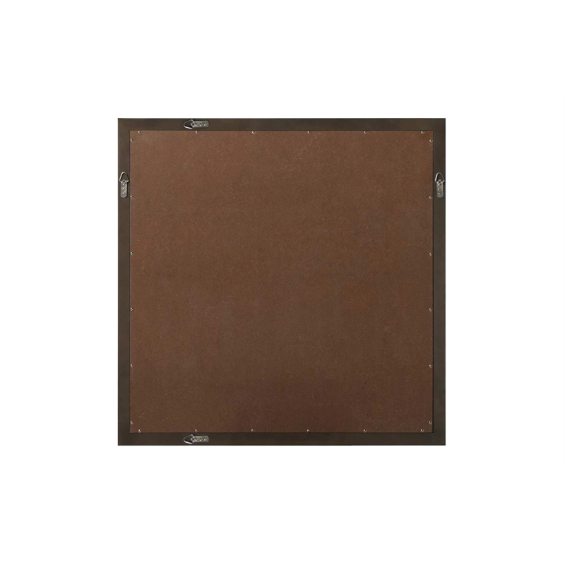 Elegant Kitchen and Bath Noah Square Wood Mirror 36 X 36 in Chocolate Oak