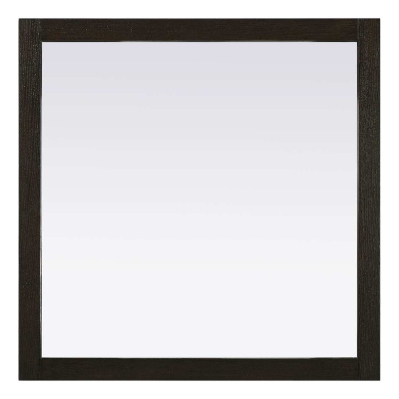 Elegant Kitchen and Bath Noah Square Wood Mirror 36 X 36 in Chocolate Oak