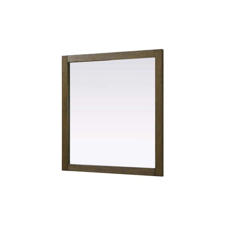 Elegant Kitchen and Bath Noah Square Wood Mirror 36 X 36 in Hazel Oak