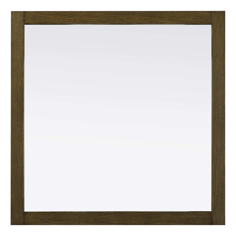 Elegant Kitchen and Bath Noah Square Wood Mirror 36 X 36 in Hazel Oak