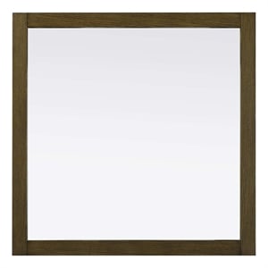 Elegant Kitchen and Bath Noah Square Wood Mirror 36 X 36 in Hazel Oak