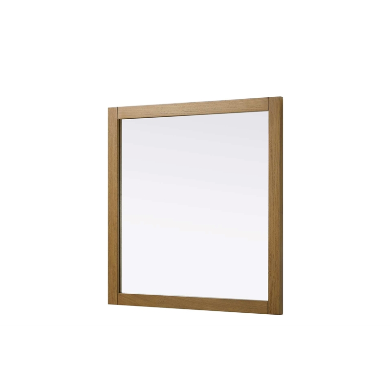 Elegant Kitchen and Bath Noah Square Wood Mirror 36 X 36 in Honey Teak
