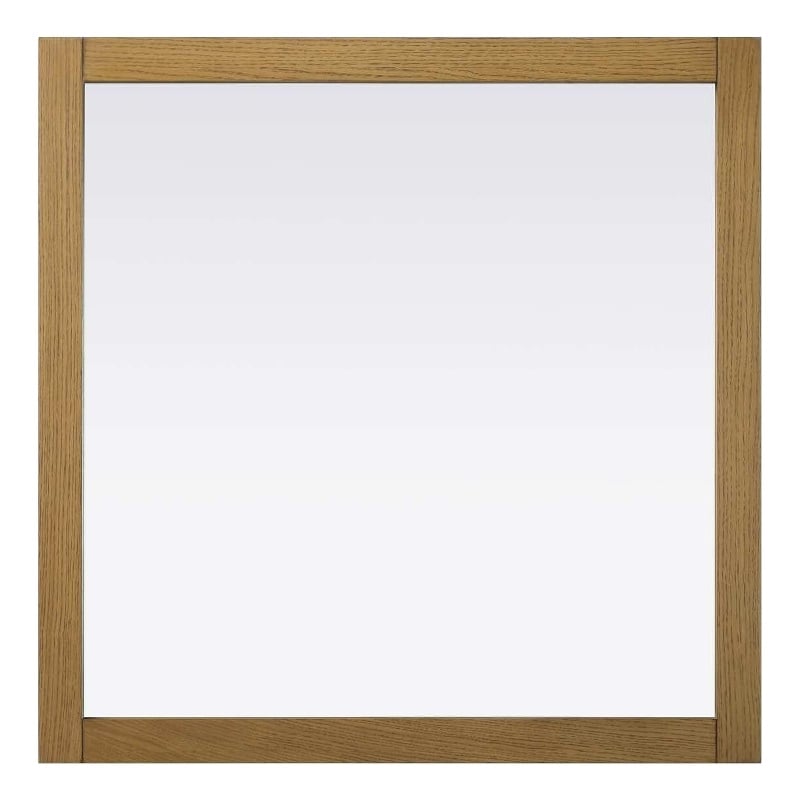Elegant Kitchen and Bath Noah Square Wood Mirror 36 X 36 in Honey Teak