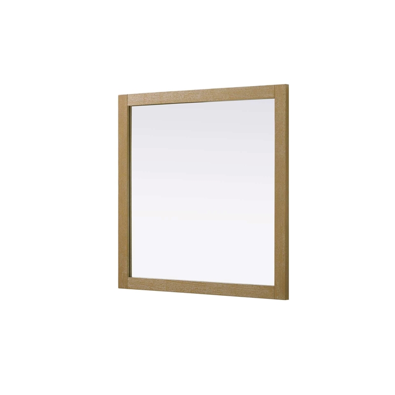 Elegant Kitchen and Bath Noah Square Wood Mirror 36 X 36 in Linen Oak