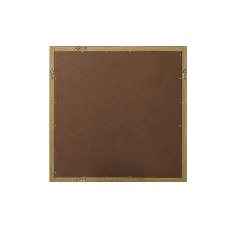 Elegant Kitchen and Bath Noah Square Wood Mirror 36 X 36 in Honey Brown