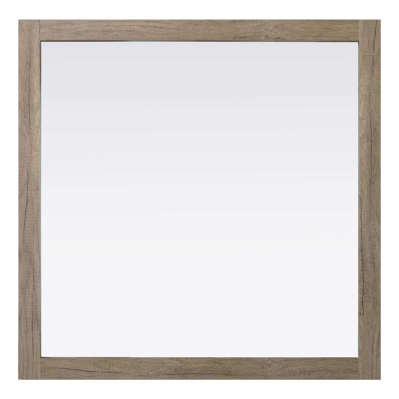 Elegant Kitchen and Bath Noah Square Wood Mirror 36 X 36 in Natural Oak