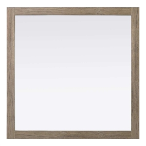 Elegant Kitchen and Bath Noah Square Wood Mirror 36 X 36 in Natural Oak